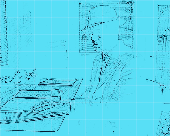 Blueprint infographic visual style